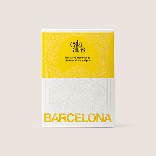 Packaging with a yellow and white design and the Cala Atlas logo on the front