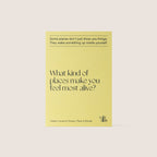 Yellow card from the Barcelona Story Deck showing a reflective quote and a question