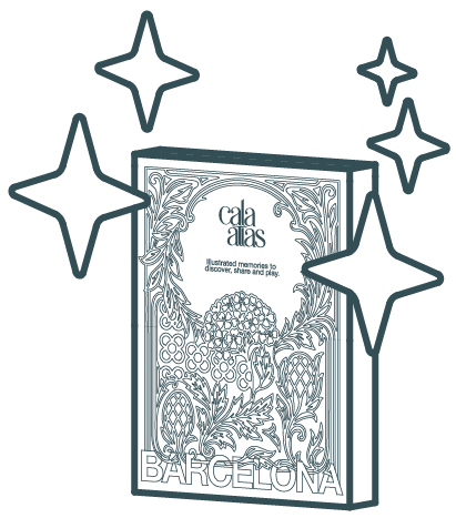 Icon of the Story Deck packaging with sparkles around it